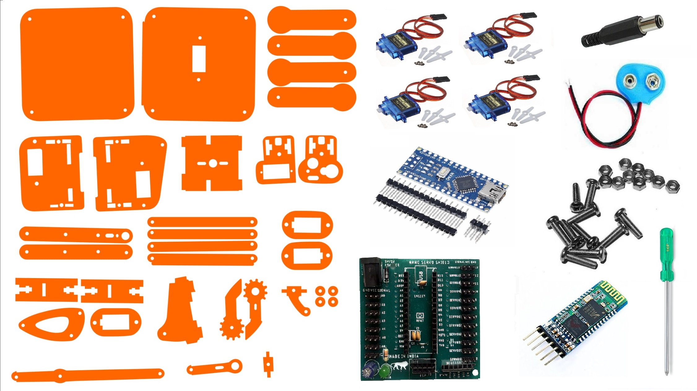 4DOF Smart Robotic ARM DIY Kit with servo motor and board